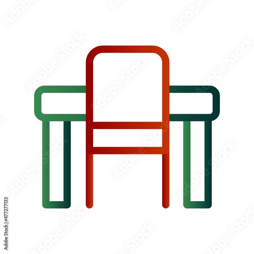 Desk Line Gradient Vector Icon Design