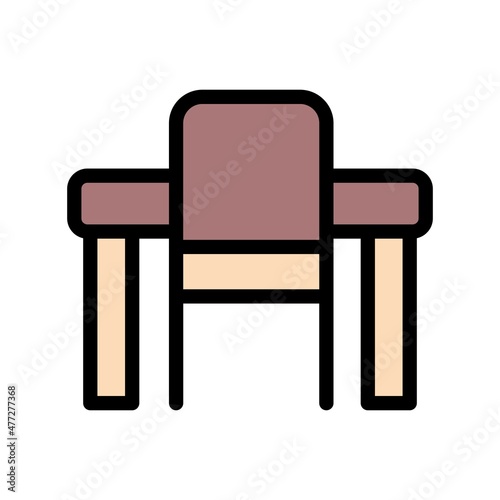 Desk Line Filled Vector Icon Design
