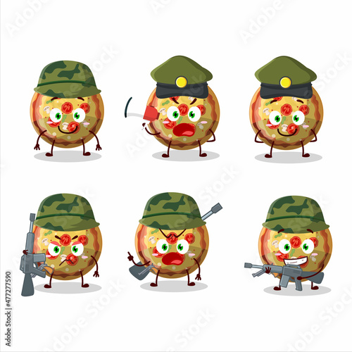 A charming soldier pizza gummy candy cartoon picture bring a gun machine