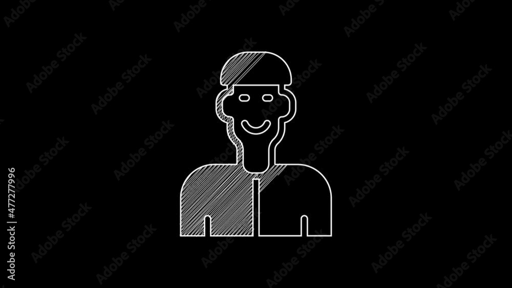White line Positive thinking icon isolated on black background. 4K Video motion graphic animation White line Positive thinking icon isolated on black background. 4K Video motion graphic animation