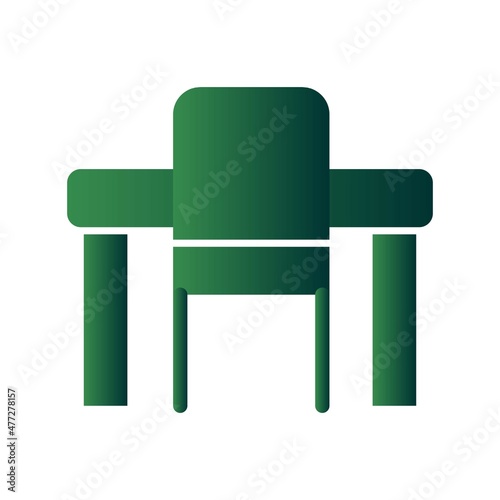 Desk Glyph Gradient Vector Icon Design