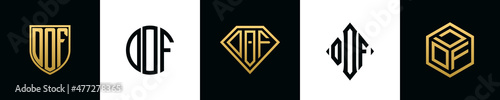 Initial letters DOF logo designs Bundle