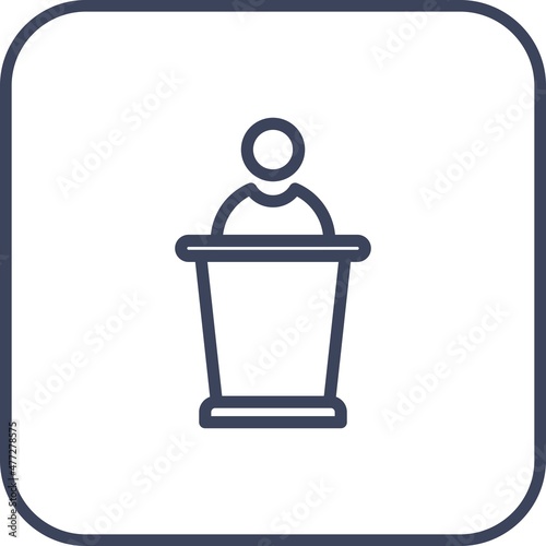 Debate Line Round Corner Vector Icon Design