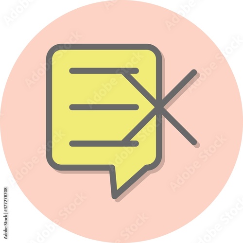 Vote No Line Filled Circle Vector Icon Design