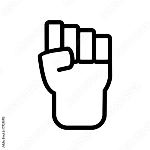 Fist Line Vector Icon Design