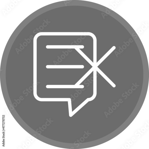 Vote No Line Circle Grey Vector Icon Design