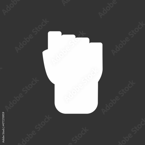 Fist Glyph Inverted Vector Icon Design