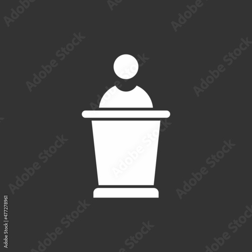 Debate Glyph Inverted Vector Icon Design