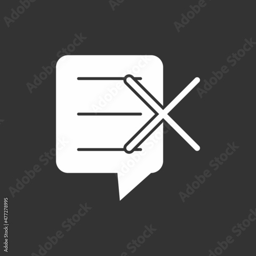 Vote No Glyph Inverted Vector Icon Design