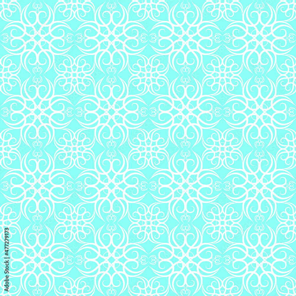 Seamless lace white pattern on a blue background Seamless lace white pattern on a blue background