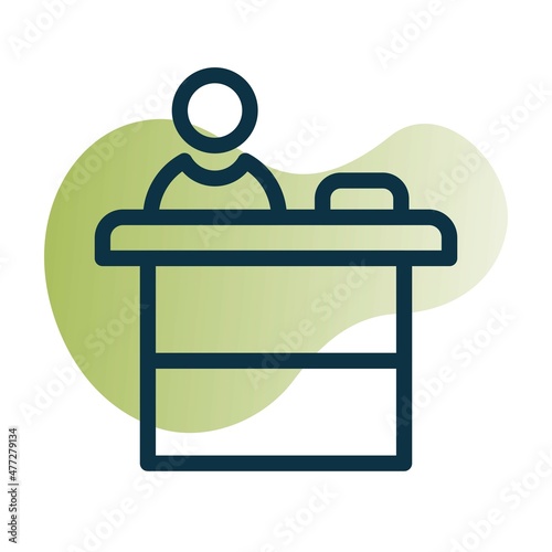 Demonstration Line Bubble Gradient Vector Icon Design