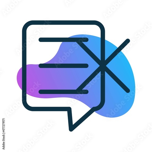Vote No Line Bubble Gradient Vector Icon Design