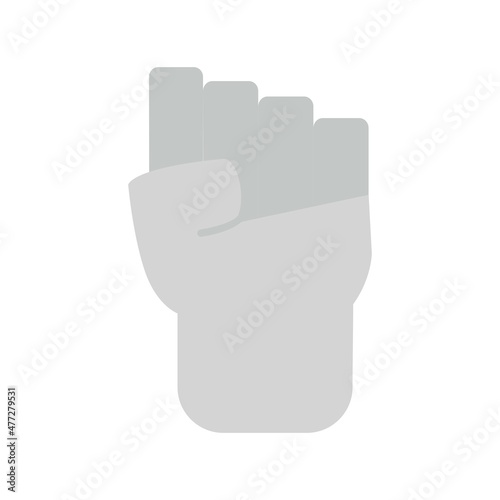 Fist Flat Grey Scale Vector Icon Design