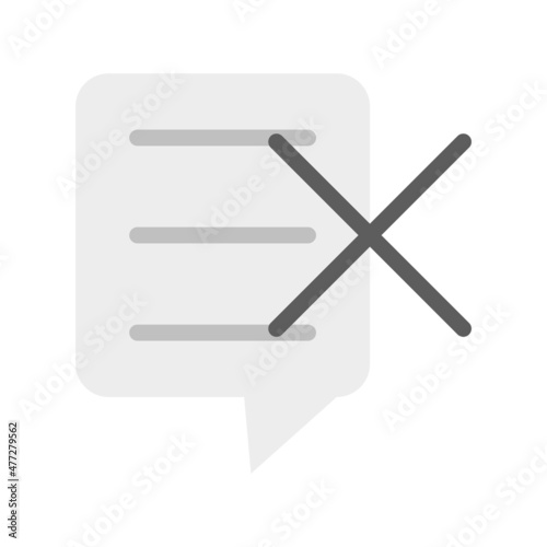 Vote No Flat Grey Scale Vector Icon Design