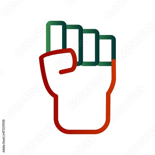 Fist Line Gradien Vector Icon Design