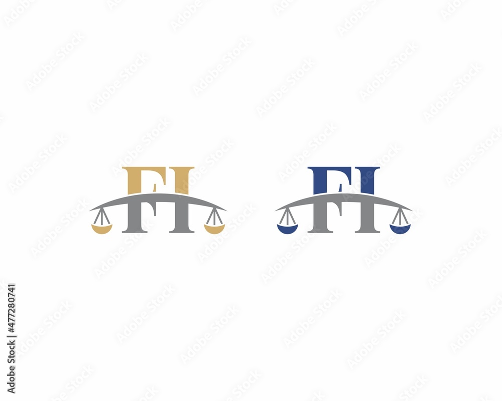 Letters FI Logo With Scale of Justice Logo Icon 001 Letters FI Logo With Scale of Justice Logo Icon 001