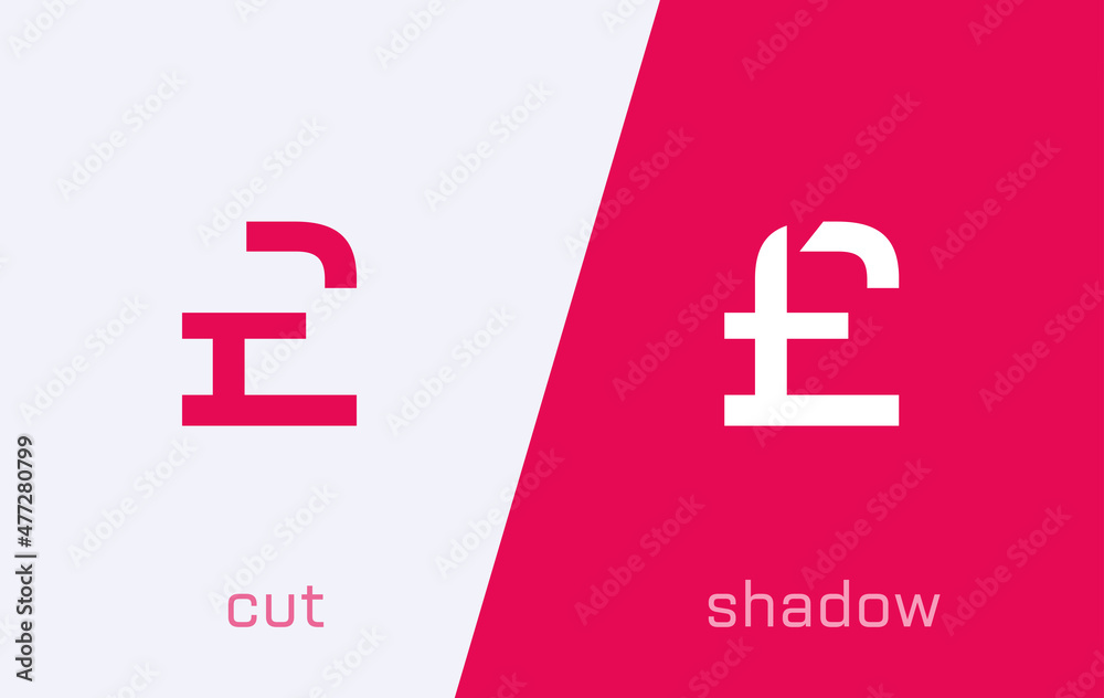 Obraz premium Set of Pound sign £ currensy symbol minimal logo icon design template elements