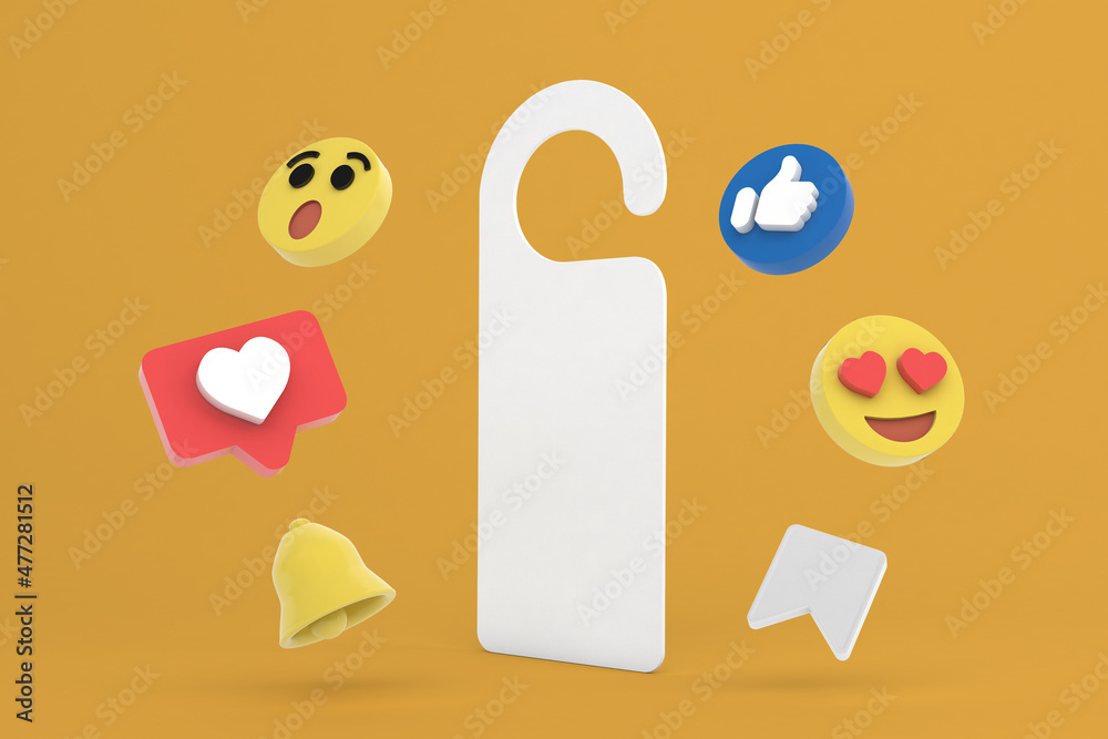 Fototapeta premium Door Hanger Social Media
