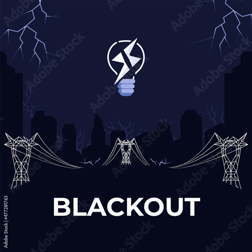 Hand drawn Flat blackout illustration