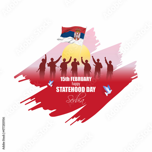 vector illustration for statehood day Serbia.