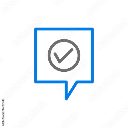 Accepted Line Blue Vector Icon Design
