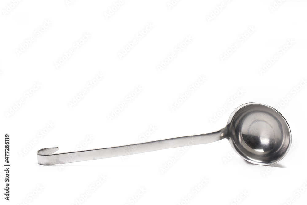 Closeup soup ladle isolated on white background Closeup soup ladle isolated on white background