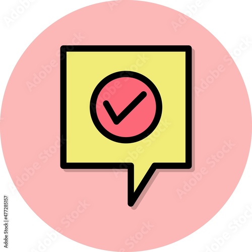 Accepted Line Filled Circle Vector Icon Design
