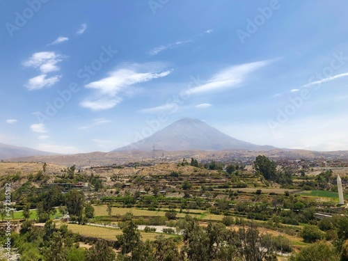 [Peru] View of Misti Mountain from Carmen Alto observatory deck (Arequipa) photo