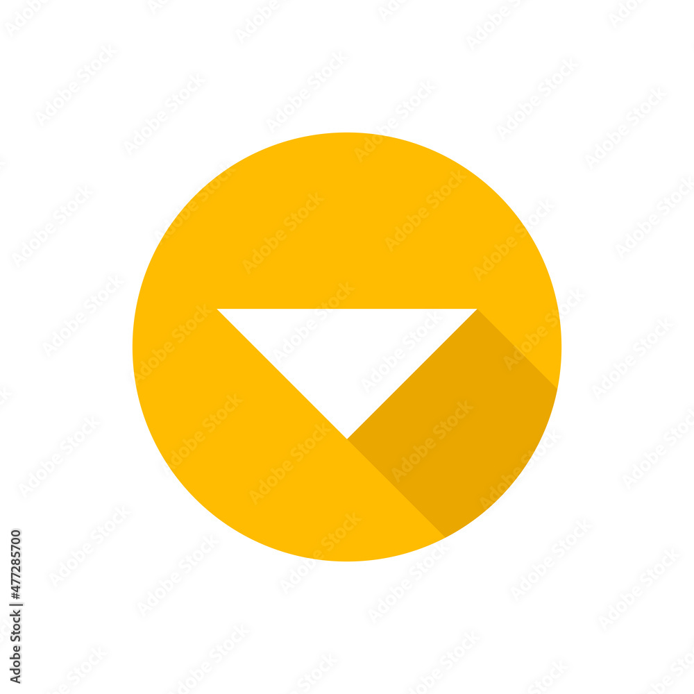 Down arrow flat icon with shadow Down arrow flat icon with shadow