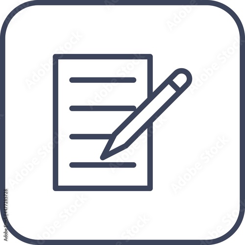 Contract Line Round Corner Vector Icon Design