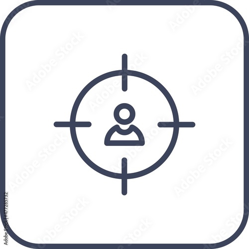 Headhunter Line Round Corner Vector Icon Design