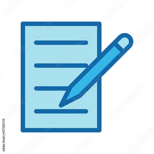 Contract Line Filled Blue Vector Icon Design