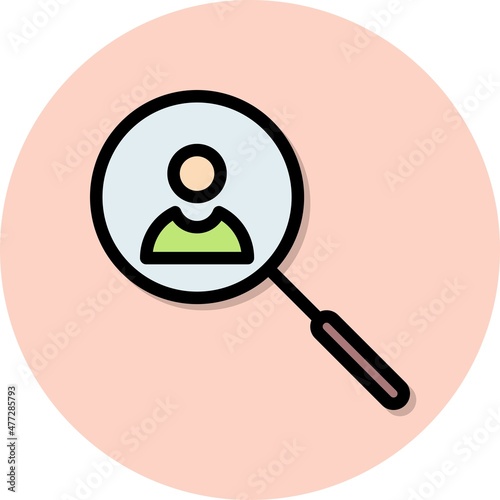 Job Seeker Line Filled Circle Vector Icon Design