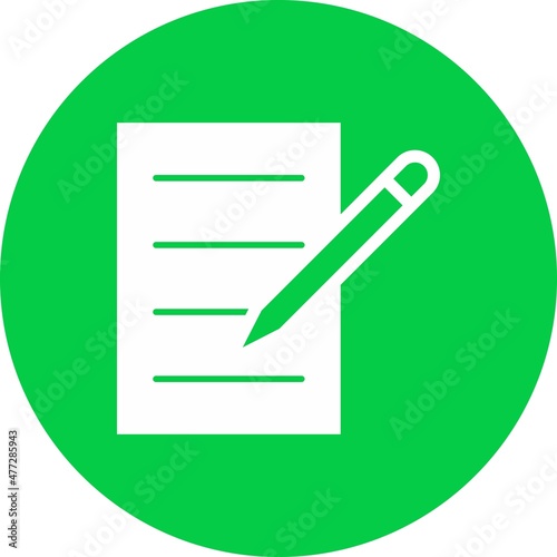 Contract Glyph Circle Vector Icon Design