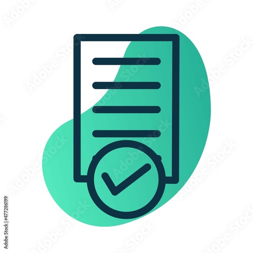 Approved Line Bubble Gradient Vector Icon Design
