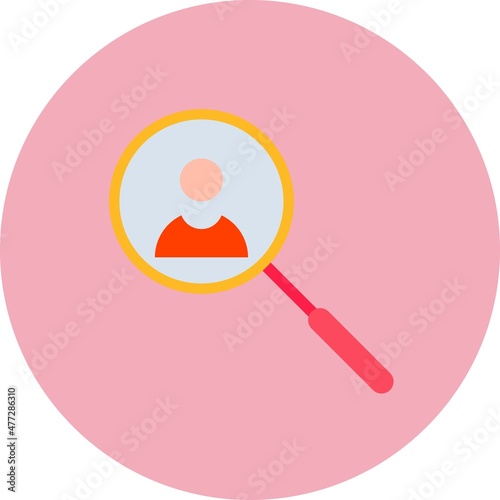 Job Seeker Flat Circle Vector Icon Design
