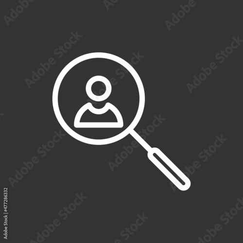 Job Seeker Line Inverted Vector Icon Design