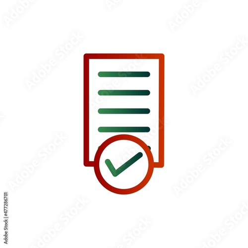 Approved Line Gradient Vector Icon Design