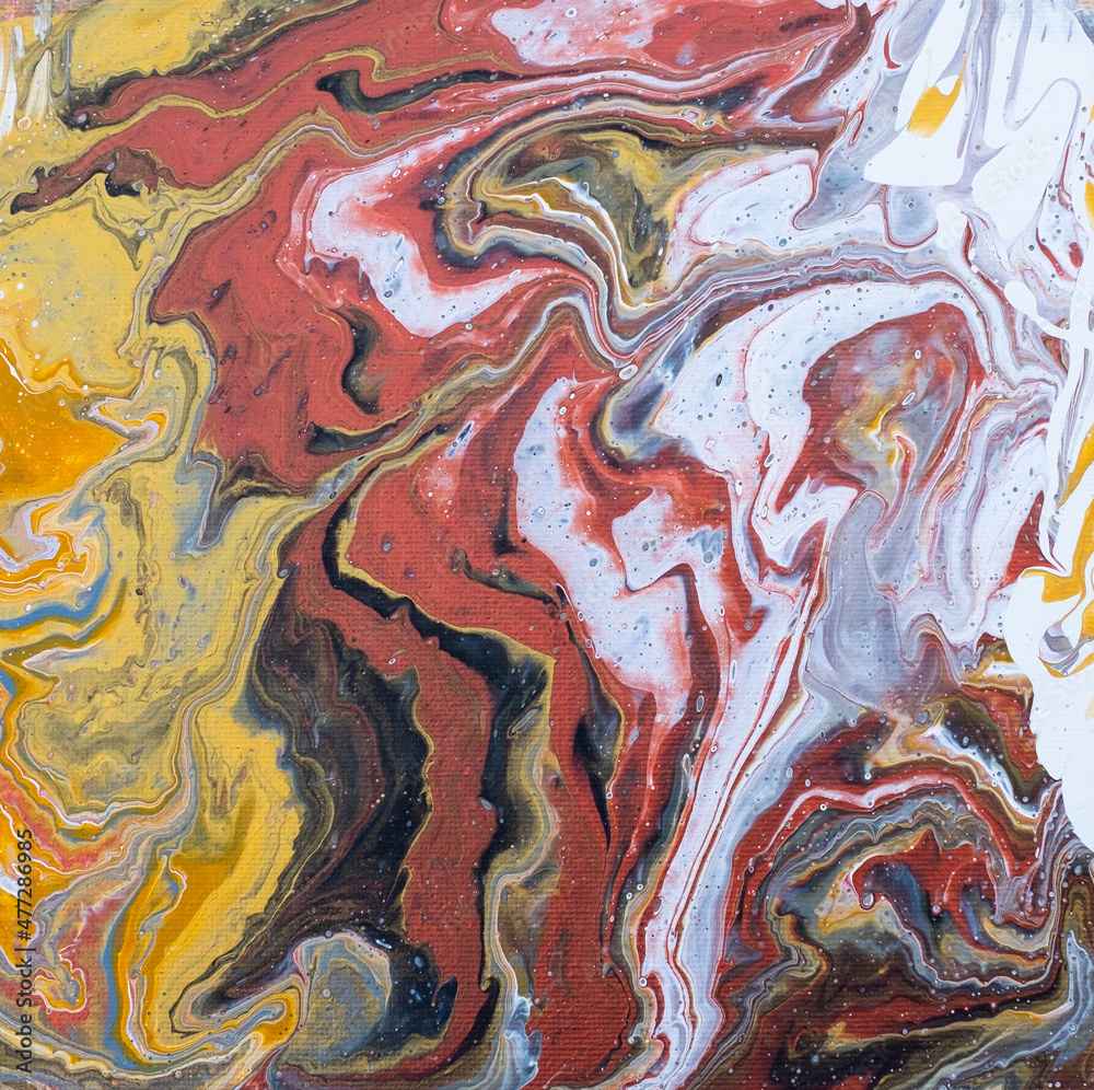 Obraz premium Fluid art painting. Abstract decorative marble texture.