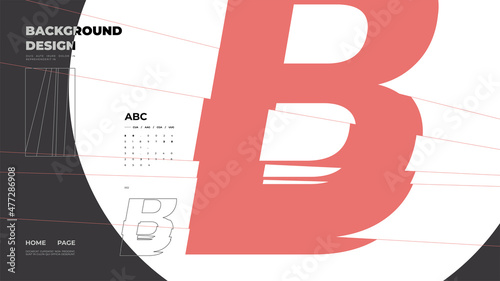 Abstract homepage background. Minimal illustration. Chopped, cut, glitch, broken type, lite composition.