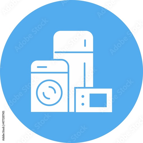 Electric Appliance Glyph Circle Vector Icon Design