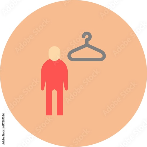 Fitting Room Flat Circle Vector Icon Design