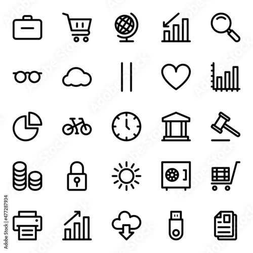 Outline icons for e-commerce.