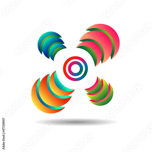 Colorful abstract shape logo icon design