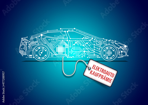 Elektroauto icon mit Kaufprämie illustration 
