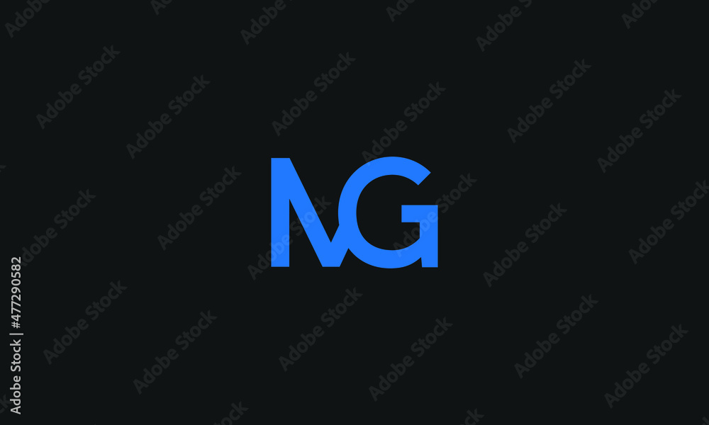 Initial letter MG uppercase modern logo design template elements. Vector