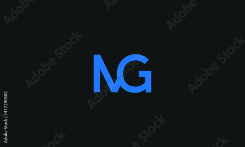 Initial letter MG uppercase modern logo design template elements. Vector