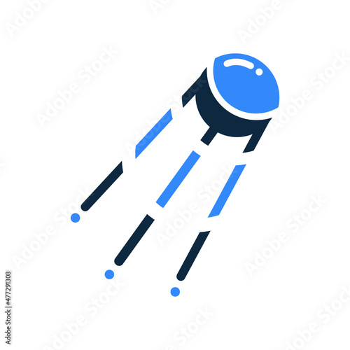 Exploration, satellite, science, space shuttle, sputnik icon. Editable vector graphics.