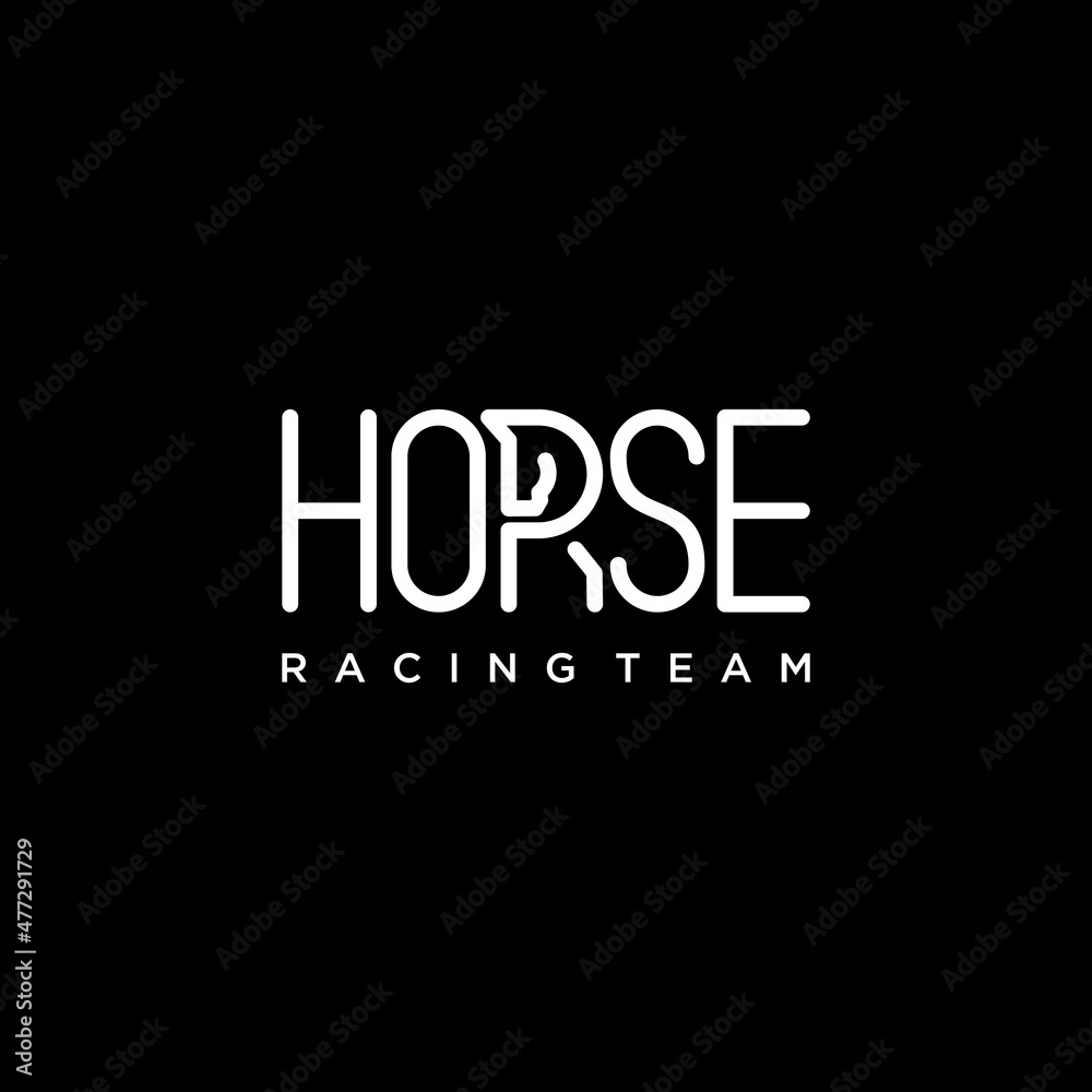 creative logo simple typography horse