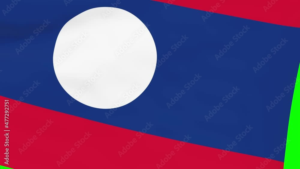 Laos waving flag transition 4k and 1080 HD seamless loop animation. 3d ...